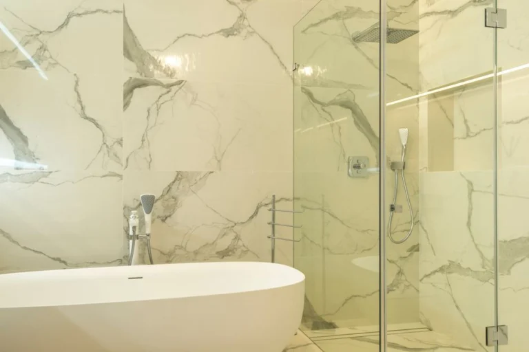 Cream marble look floor tile